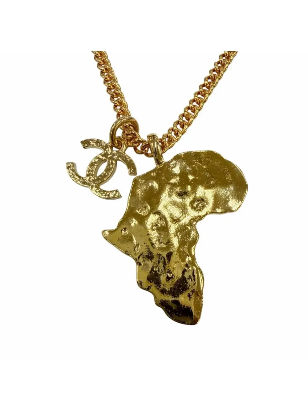 Chanel Cc Logo Pendant Necklace Gold- #357904C72B